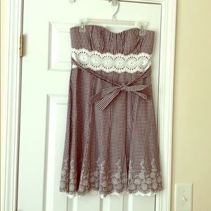 Speechless Gingham Strapless Dress size 5